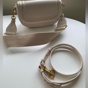 Zara Cream Crossbody Bag with Gold Hardware